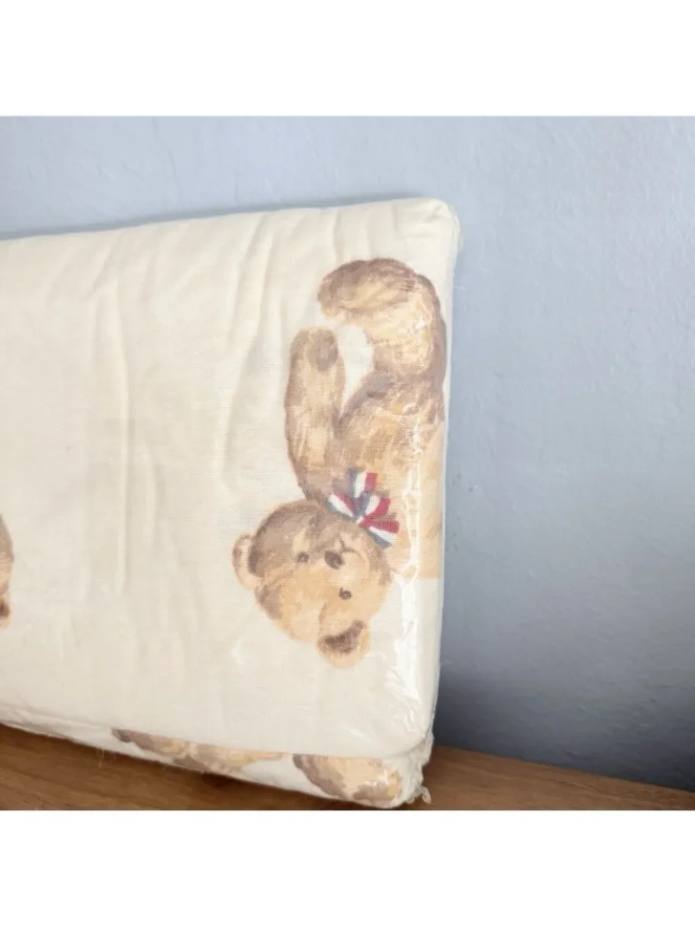 Vintage WestPoint Stevens 100% Cotton Flannel Twin Fitted Sheet Teddy Bear